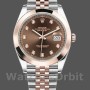 Men's Rolex Datejust 41mm Men's-126301-Rose Gold-Chocolate Brown Diamonds Dial Chocolate Brown