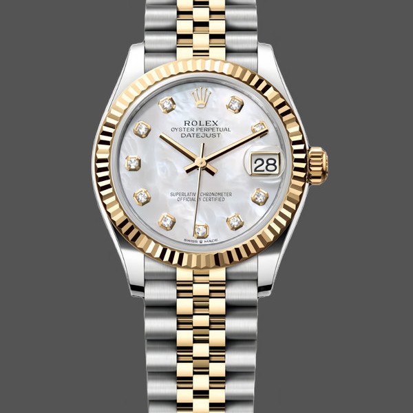 Mens Rolex Datejust 41-126333, Golden Fluted Motif, Champagne Dial Champagne Dial Replica Watch Image