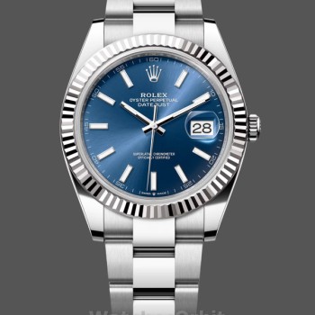 Men's Rolex Datejust 41mm Men's-126334 0001-Fluted Bezel-Blue Dial Blue