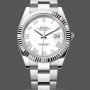 Men's Rolex Datejust 41mm Men's-126334 0023-Fluted Bezel-White Roman Numeral Dial White