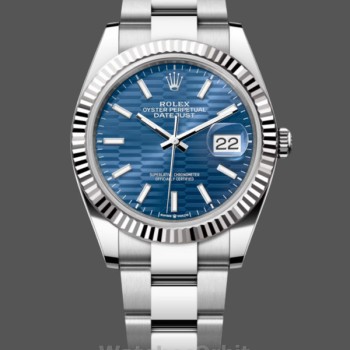 Men's Rolex Datejust 41mm Men's-126334-Fluted Bezel-Blue Fluted Motif Dial Blue