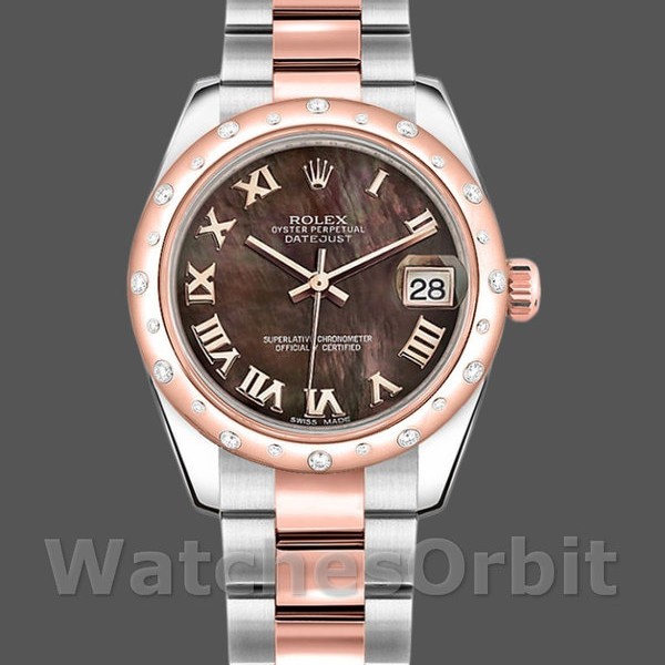 Womens Rolex Datejust 31mm Womens-178341-Black Mother‑of‑Pearl Dial MOP Replica Image