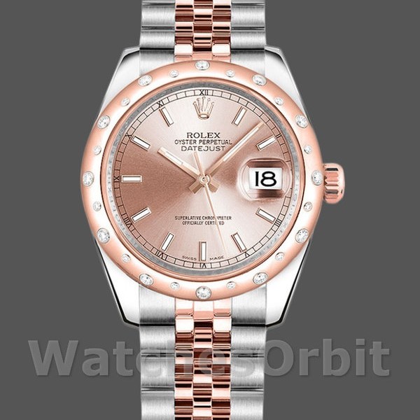 Womens Rolex Datejust 31mm Womens-178341-Pink Baton Dial-Everose Gold Pink Replica Image