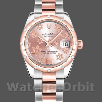 Women's Rolex Datejust 31mm Women's-178341-Pink Floral Dial-Everose Gold Pink