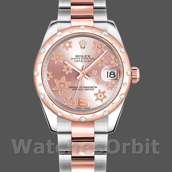 Womens Rolex Datejust 31mm Womens-178341-Pink Floral Dial-Everose Gold Pink Replica Image