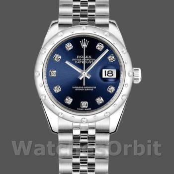 Women's Rolex Datejust 31mm Women's-178344-Blue Diamond Dial-Jubilee Bracelet Blue