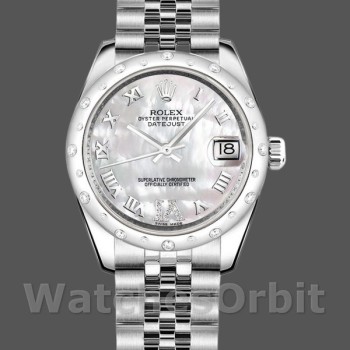 Women's Rolex Datejust 31mm Women's-178344-White Mother‑of‑Pearl Diamond Dial MOP