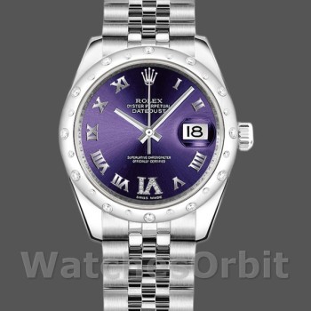 Women's Rolex Datejust 31mm Women's-178344-Purple Dial-VI Diamonds Purple