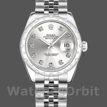 Women's Rolex Datejust 31mm Women's-178344-Silver Diamond Dial-Stainless Steel Silver<br />