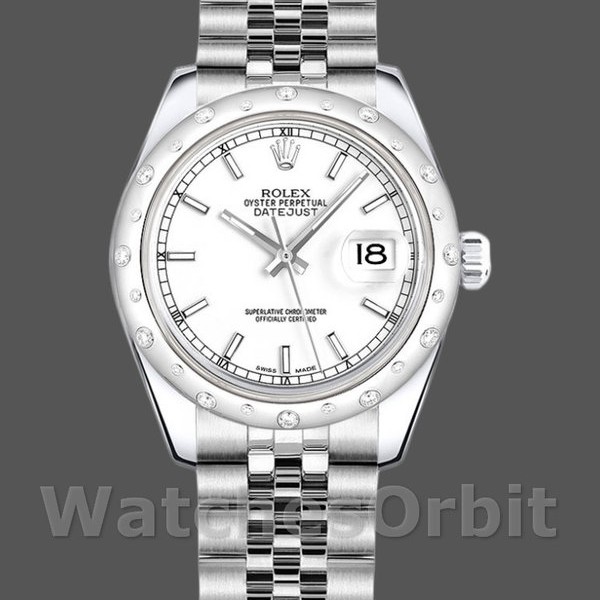 Womens Rolex Datejust 31mm Womens-178344-White Dial-Stainless Steel White Replica Image