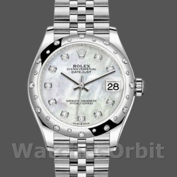 Women's Rolex Datejust 31mm Women's-178344-White Mother‑of‑Pearl Diamond Dial MOP