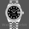 Womens Rolex Datejust 31mm Womens-178384-Black Diamond Dial-Diamond Bezel Black<br /> Replica Image