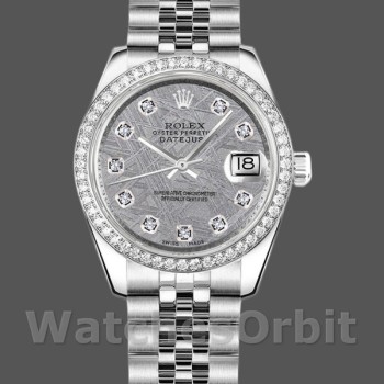 Women's Rolex Datejust-178384, 31mm, Meteorite Grey Dial, Diamond Bezel, Lady Meteorite Grey