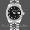 Womens Rolex Datejust 31mm Womens-178384-Black Roman Dial-Stainless Steel Black Replica Image