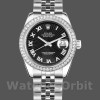 Womens Rolex Datejust 31mm Womens-178384-Black Sunburst Dial-Stainless Steel Black Replica Image