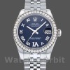Womens Rolex Datejust 31mm Womens-178384-Blue Diamond Dial-Stainless Steel Blue Replica Image