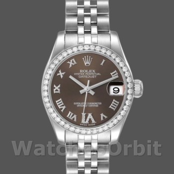 Women's Rolex Datejust 31mm Women's-178384-Brown Diamonds Dial-Stainless Steel Brown<br />