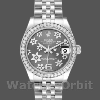 Women's Rolex Datejust 31mm Women's-178384-Floral Diamond Dial-Stainless Steel Floral<br />