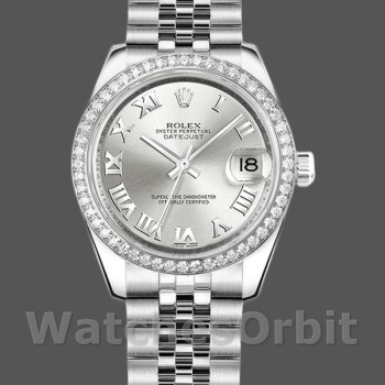 Women's Rolex Datejust 31mm Women's-178384-Silver Roman Dial-Stainless Steel Silver<br />