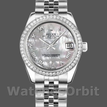 Women's Rolex Datejust 31mm Women's-178384-White Mother‑of‑Pearl Dial-Diamonds MOP