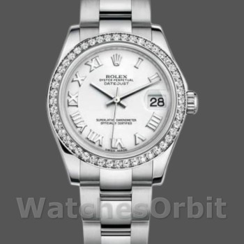 Women's Rolex Datejust 31mm Women's-178384-White Roman Numeral Dial White