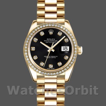 Women's Rolex Datejust 26mm Women's-179138-Black Diamond Dial Black