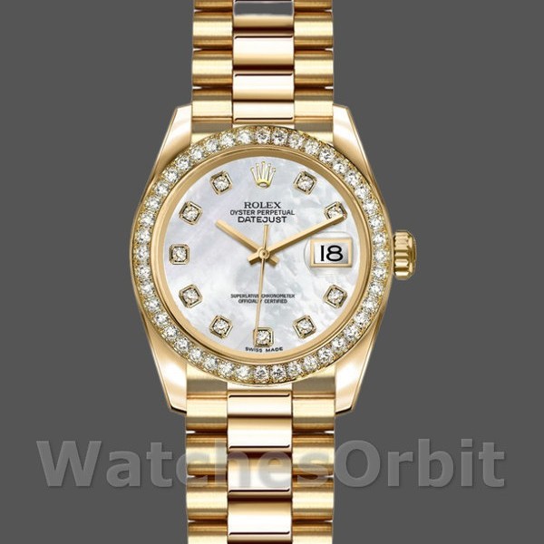 Womens Rolex Datejust 26mm Womens-179138-Mother‑of‑Pearl Diamond Dial MOP Replica Image