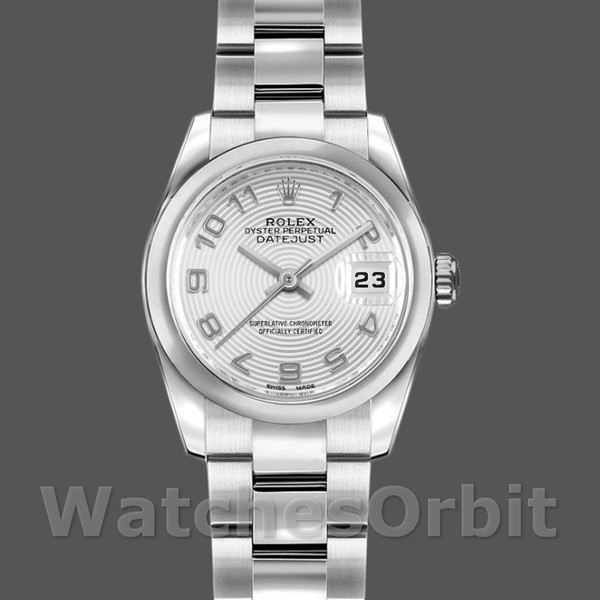 Womens Rolex Datejust 26mm Womens-179160-Silver Concentric Circle Dial Silver<br /> Replica Image