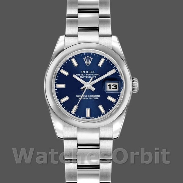 Womens Rolex Datejust 26mm Womens-179160-Blue Index Dial-Domed Bezel Blue Replica Image