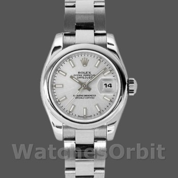 Women's Rolex Datejust 26mm Women's-179160-Silver Index Dial-Domed Bezel Silver