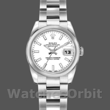 Women's Rolex Datejust 26mm Women's-179160-White Index Dial-Domed Bezel White