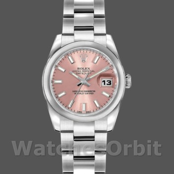 Women's Rolex Datejust 26mm Women's-179160-Pink Index Dial-Domed Bezel Pink