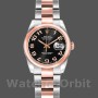 Women's Rolex Datejust 26mm Women's-179161-Black Concentric Circle Dial-Stainless Steel & Everose Gold Black