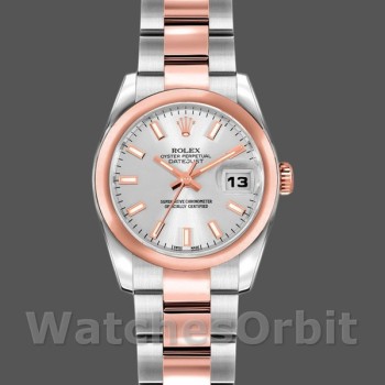 Women's Rolex Datejust 26mm Women's-179161-Silver Index Dial-Stainless Steel & Everose Gold Silver