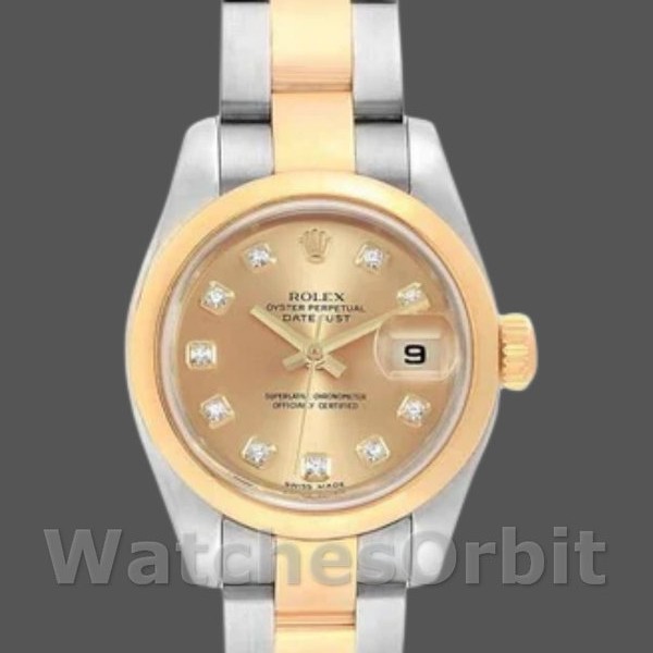 Womens Rolex Datejust-179163, 26mm, Champagne Dial, Domed Bezel, Lady Champagne Replica Image