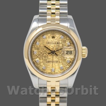 Women's Rolex Datejust-179163, 26mm, Champagne Jubilee Diamond Dial, Domed Bezel, Lady Champagne
