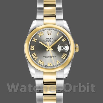 Women's Rolex Datejust 26mm Women's-179163-Grey Dial-Domed Dezel Grey