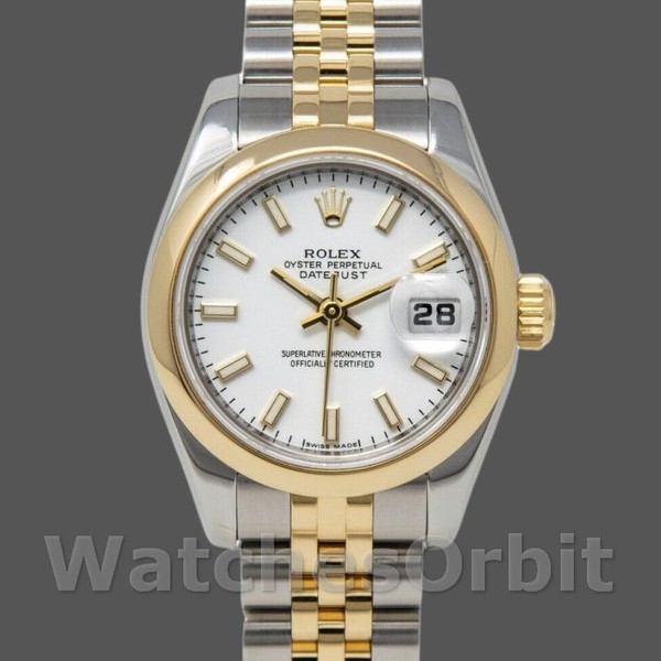 Womens Rolex Datejust-179163, 26mm, White Index Dial, Domed Bezel, Lady White Replica Image