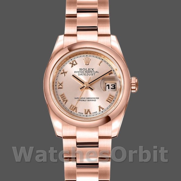 Womens Rolex Datejust-179165, 26mm, Everose Gold Pink Roman Dial, Lady Pink Replica Image