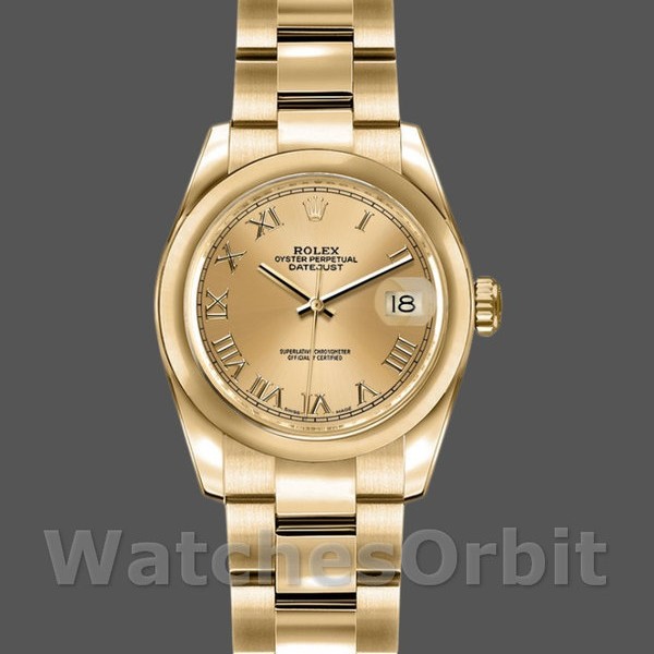 Womens Rolex Datejust-179168, 26mm, Smooth Domed Champagne Roman Dial, Lady Champagne Replica Image