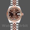 Womens Rolex Datejust-179171, 26mm, Chocolate Brown Dial, Fluted Bezel, Lady Chocolate Brown Replica Image