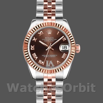 Women's Rolex Datejust-179171, 26mm, Chocolate Brown Dial, Fluted Bezel, Lady Chocolate Brown