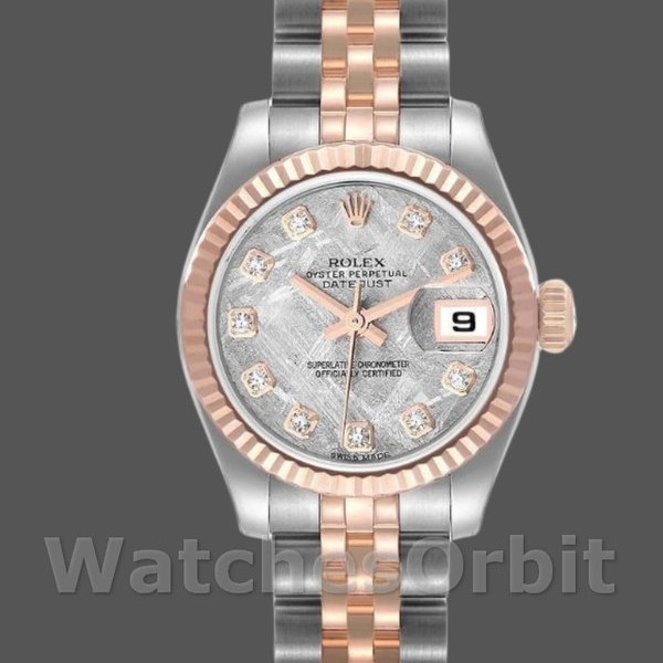 Womens Rolex Datejust-179171, 26mm, Diamond Meteorite Dial, Fluted Bezel, Lady Meteorite Replica Image