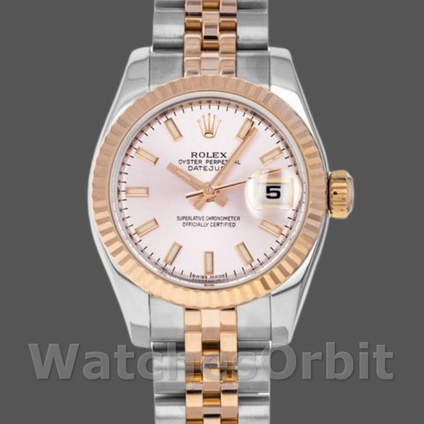 Womens Rolex Datejust-179171, 26mm, Pink Dial, Fluted Bezel, Lady Pink Replica Image