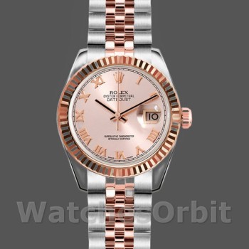 Women's Rolex Datejust-179171, 26mm, Pink Roman Numeral Dial, Fluted Bezel, Lady Pink