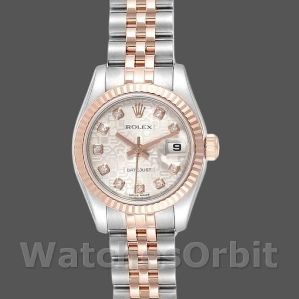 Womens Rolex Datejust-179171, 26mm, Silver Jubilee Anniversary Dial, Fluted Bezel, Lady Silver Replica Image