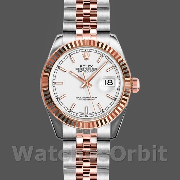 Womens Rolex Datejust-179171, 26mm, White Dial, Fluted Bezel, Lady White Replica Image