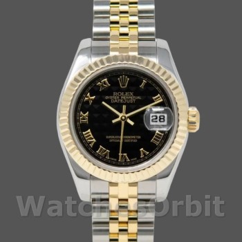 Women's Rolex Datejust-179173, 26mm, Black Dial, Fluted Bezel, Lady Black