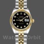 Women's Rolex Datejust-179173, 26mm, Black Diamond Dial, Fluted Bezel, Lady Black