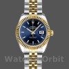 Womens Rolex Datejust-179173, 26mm, Blue Index Dial, Fluted Bezel, Lady Blue Replica Image